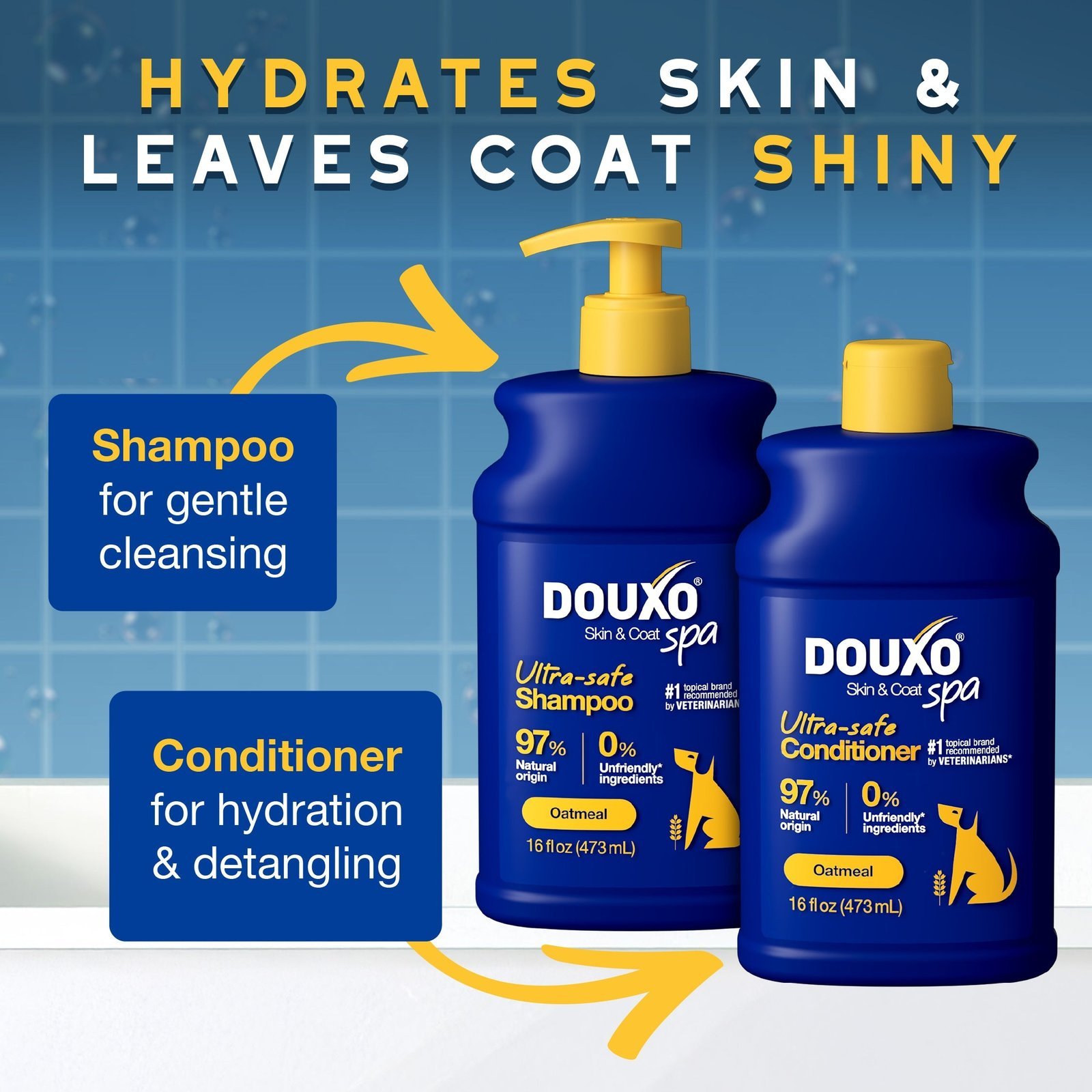 DOUXO Skin & Coat SPA Oatmeal Shampoo & Oatmeal Conditioner Bundle - Image 3