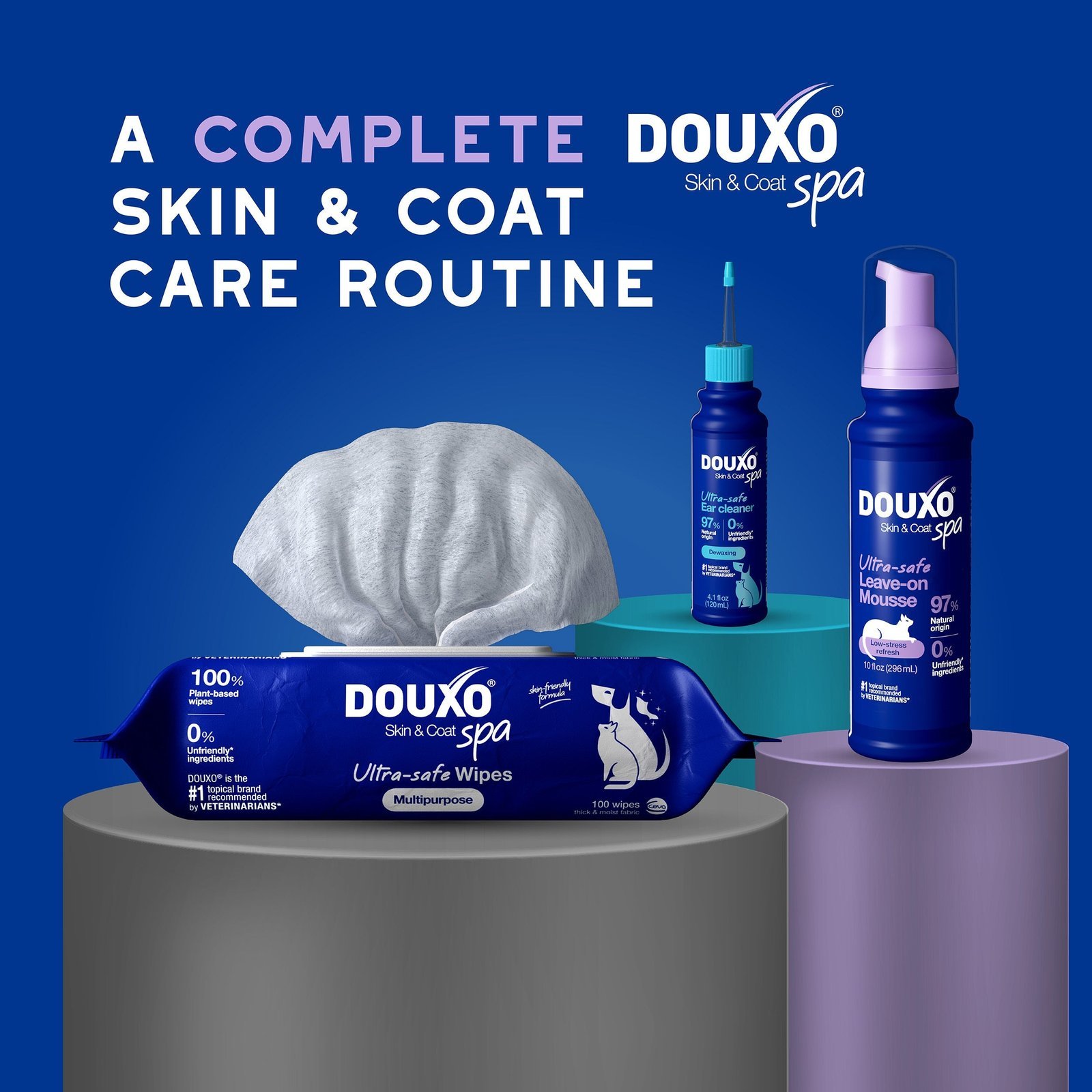 DOUXO Skin & Coat SPA Low stress Refresh Leave on Mousse & Multipurpose Wipes Bundle - Image 6
