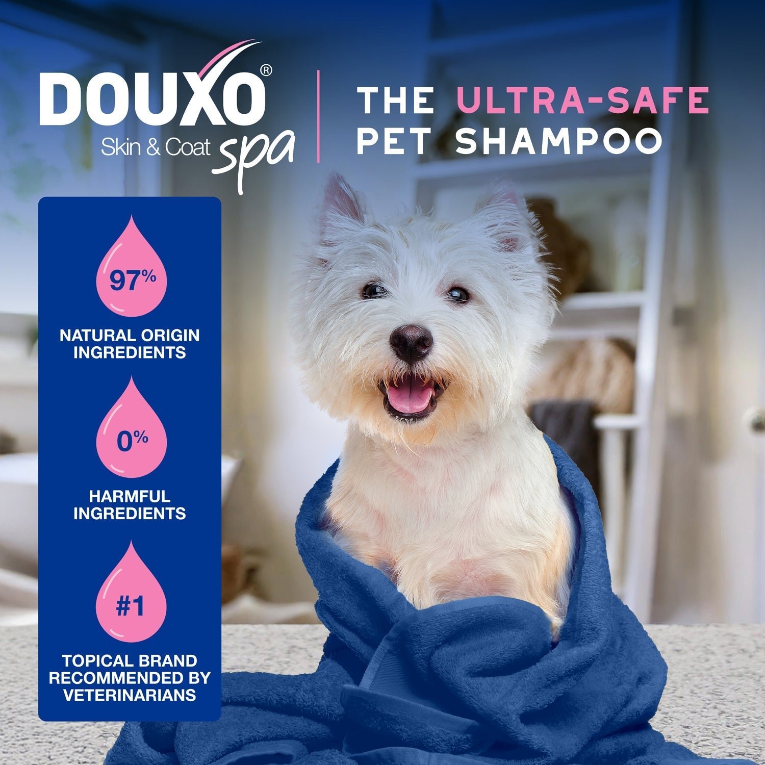 DOUXO Skin & Coat SPA Sensitive skin Soothing Shampoo & Multipurpose Wipes Bundle - Image 5