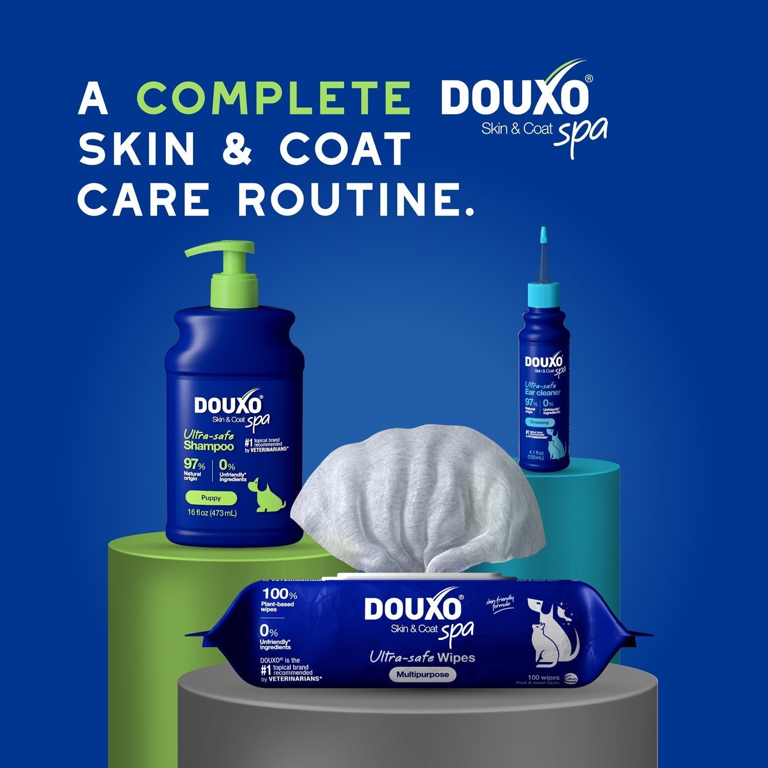 DOUXO Skin & Coat SPA Puppy Shampoo & Multipurpose Wipes Bundle - Image 6